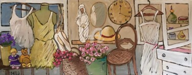 Pintura intitulada "quarto de menina" por Milu Petersen, Obras de arte originais