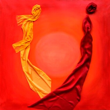 Pintura titulada "la danza del sole" por Milvia Botticelli, Obra de arte original, Oleo