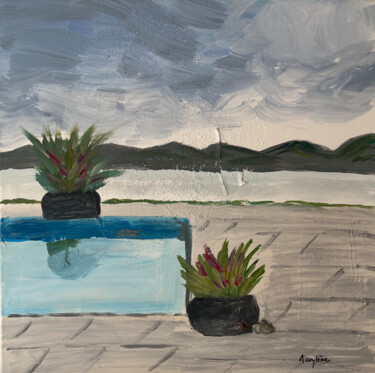 Peinture intitulée "Lowland Lake" par Marylene, Œuvre d'art originale, Acrylique