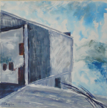 Painting titled "Lake House" by Marylene, Original Artwork