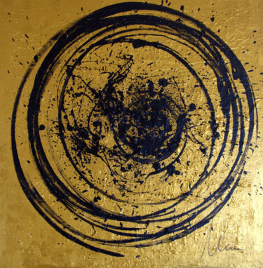 Pintura intitulada "Black over Gold - c…" por Mimi Bastos Art, Obras de arte originais, Acrílico