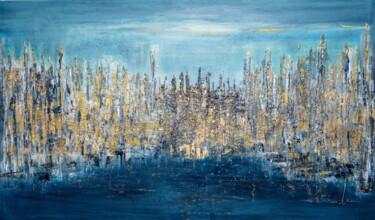 Pittura intitolato "City of Gold - Skys…" da Mimi Bastos Art, Opera d'arte originale, Acrilico