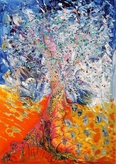 Peinture intitulée "L'Arbre "Rondeau-de…" par Mimi Bressot, Œuvre d'art originale, Acrylique