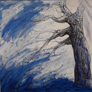 Painting titled "L'Arbre "fougueuble…" by Mimi Bressot, Original Artwork, Acrylic