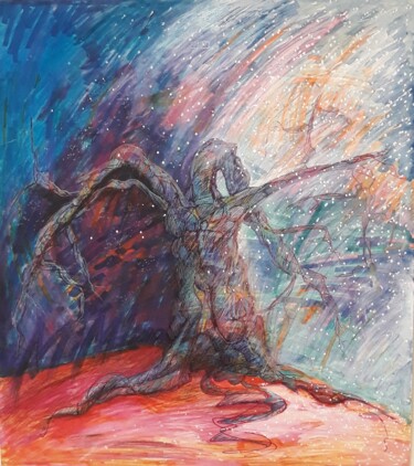 Dessin intitulée "l'Arbre "Re-sou'R'c…" par Mimi Bressot, Œuvre d'art originale, Encre