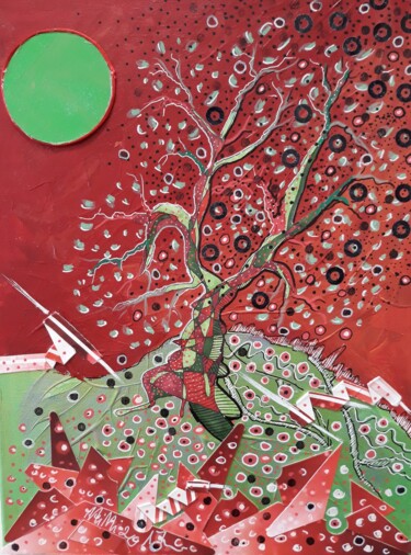 Peinture intitulée ""Vert-tige" de la g…" par Mimi Bressot, Œuvre d'art originale, Acrylique