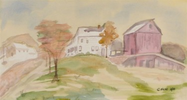 Painting titled "Vermont Farmhouse" by Carol Hare, Original Artwork