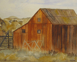 Painting titled "Red Barn" by Carol Hare, Original Artwork