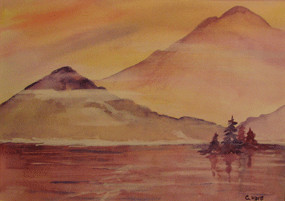 Painting titled "Mountains" by Carol Hare, Original Artwork