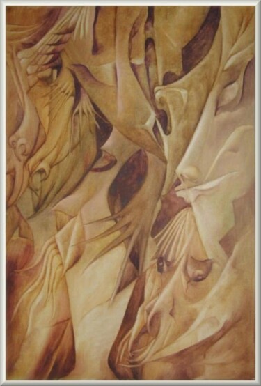 Peinture intitulée "Les anges de l'enfer" par Mimia Lichani, Œuvre d'art originale