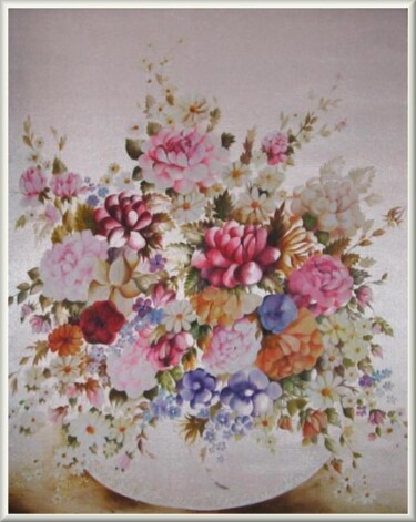 Peinture intitulée "Fleurs sauvages" par Mimia Lichani, Œuvre d'art originale