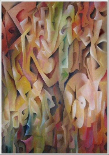 Peinture intitulée "De bouche à oreille" par Mimia Lichani, Œuvre d'art originale