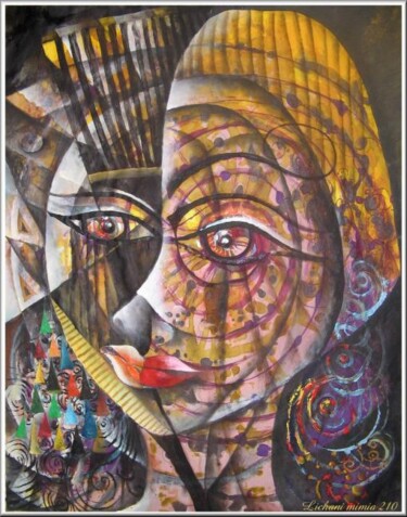 Peinture intitulée "Nefertiti - Chère C…" par Mimia Lichani, Œuvre d'art originale