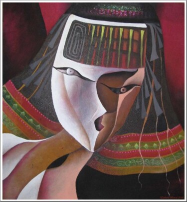Peinture intitulée "La môme" par Mimia Lichani, Œuvre d'art originale