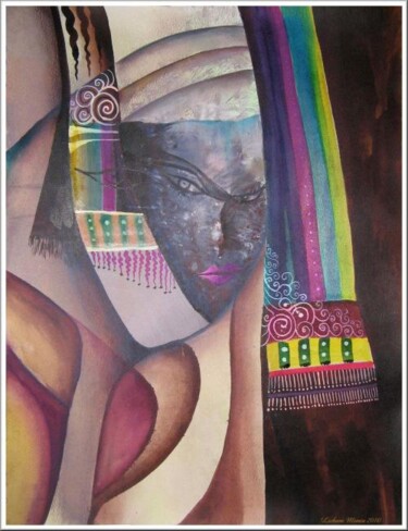 Peinture intitulée "Afriqua" par Mimia Lichani, Œuvre d'art originale