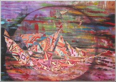 Peinture intitulée "Larguons les amarre…" par Mimia Lichani, Œuvre d'art originale