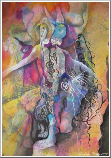 Peinture intitulée "La danse nuptiale" par Mimia Lichani, Œuvre d'art originale