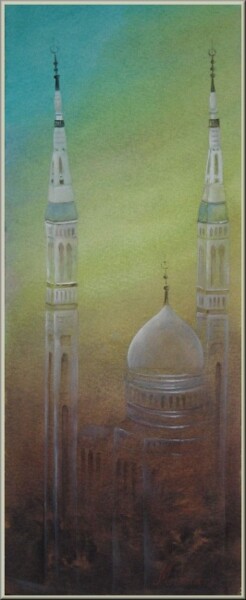 Peinture intitulée "Mosquée de l'Emir A…" par Mimia Lichani, Œuvre d'art originale
