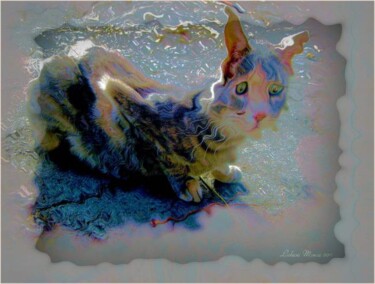 Arts numériques intitulée "Le chat angoissé" par Mimia Lichani, Œuvre d'art originale