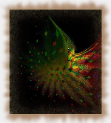 Arts numériques intitulée "Le quétzal" par Mimia Lichani, Œuvre d'art originale