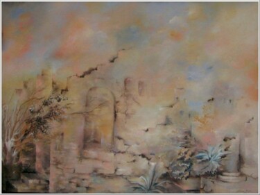 Peinture intitulée "Les ruines" par Mimia Lichani, Œuvre d'art originale