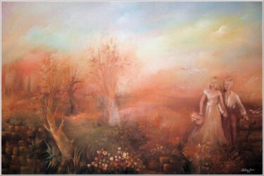 Peinture intitulée "La promenade" par Mimia Lichani, Œuvre d'art originale