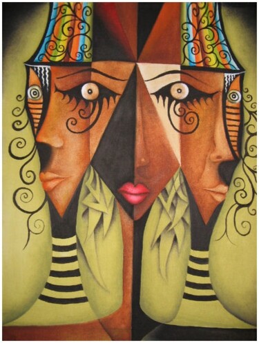 Peinture intitulée "Les reines d' Egypp…" par Mimia Lichani, Œuvre d'art originale