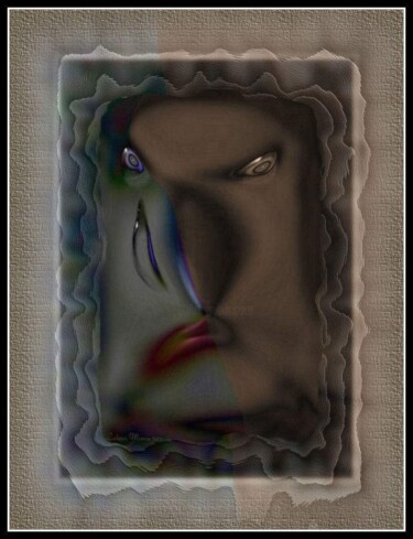 Arte digital titulada "Le Clown méfiant." por Mimia Lichani, Obra de arte original