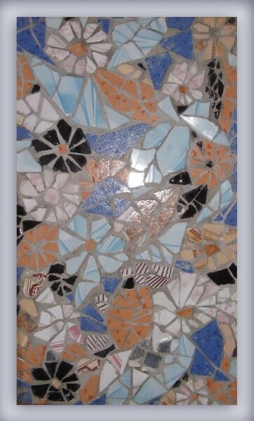 Artisanat intitulée "Mosaique : Fleurs" par Mimia Lichani, Œuvre d'art originale