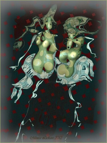 Digital Arts titled "Les poseuses." by Mimia Lichani, Original Artwork