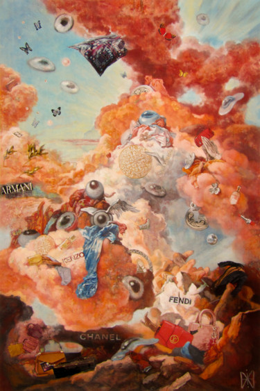 Painting titled "Precious garbage" by Mimi Hi, Original Artwork, Oil