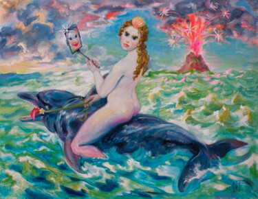 Pintura titulada "Venus selfie interr…" por Mimi Hi, Obra de arte original, Oleo