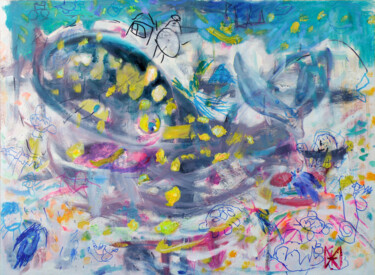 Ζωγραφική με τίτλο "Ocean of love" από Mimi Hi, Αυθεντικά έργα τέχνης, Λάδι
