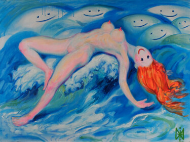 Malarstwo zatytułowany „Me time” autorstwa Mimi Hi, Oryginalna praca, Olej