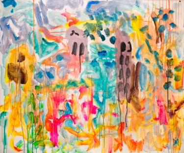 Malerei mit dem Titel "Jungle town" von Mimi Hi, Original-Kunstwerk, Acryl