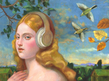 Peinture intitulée "Venus walk" par Mimi Hi, Œuvre d'art originale, Huile Monté sur Châssis en bois