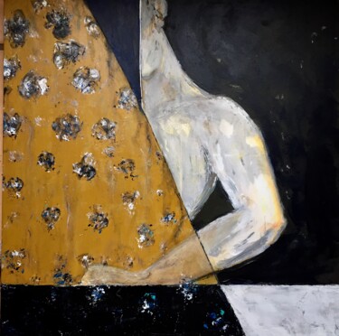 Peinture intitulée "Derrière le paravent" par Mireille Ledru Domange, Œuvre d'art originale, Acrylique