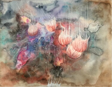 Peinture intitulée "Rêve de mer" par Min Brault, Œuvre d'art originale, Aquarelle