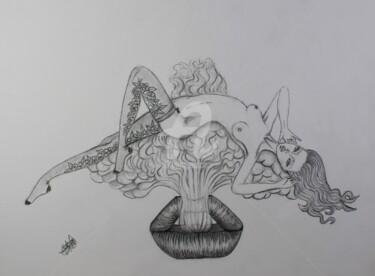 Dessin intitulée "Poison" par Mina B, Œuvre d'art originale, Graphite