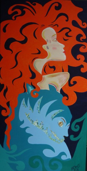 Schilderij getiteld "MAYA (serie Fusion)" door Minacappussi, Origineel Kunstwerk, Acryl