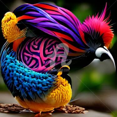Arte digital titulada "Colorful exotic bird" por Mina Nakamura, Obra de arte original, Trabajo Digital 2D