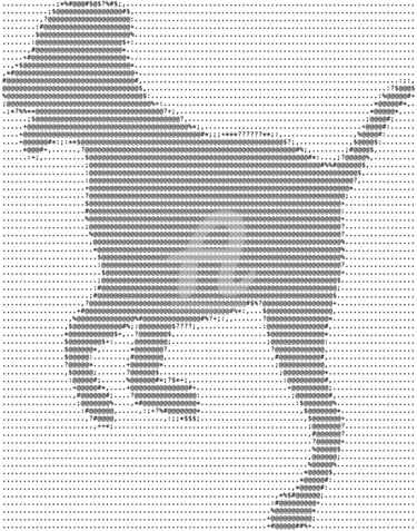 Artes digitais intitulada "Ascii-Art Dog" por Mina Nakamura, Obras de arte originais, Trabalho Digital 2D