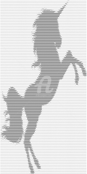 Digitale Kunst getiteld "Ascii-Art Unicorn" door Mina Nakamura, Origineel Kunstwerk, 2D Digital Work