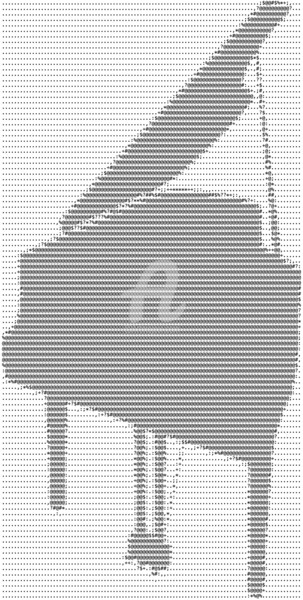 Digitale Kunst mit dem Titel "Ascii-Art Piano" von Mina Nakamura, Original-Kunstwerk, 2D digitale Arbeit