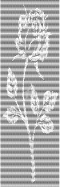Arts numériques intitulée "Ascii-Art Rose" par Mina Nakamura, Œuvre d'art originale, Travail numérique 2D