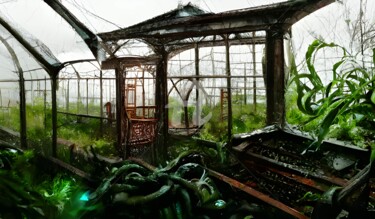 Digitale Kunst getiteld "Abandoned greenhouse" door Mina Nakamura, Origineel Kunstwerk, Digitaal Schilderwerk
