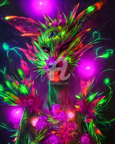 Digitale Kunst mit dem Titel "Fantasy creature ma…" von Mina Nakamura, Original-Kunstwerk, Digitale Malerei