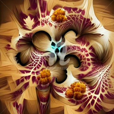 Artes digitais intitulada "Fractal art flower" por Mina Nakamura, Obras de arte originais, Imagem gerada por IA