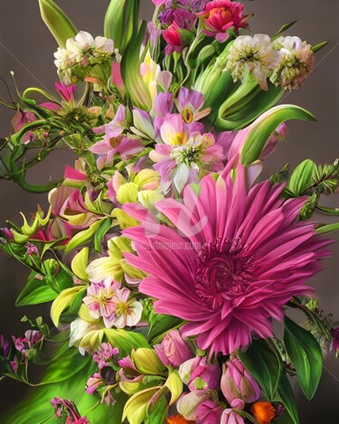 Цифровое искусство под названием "Exotic flowers" - Mina Nakamura, Подлинное произведение искусства, Цифровая живопись