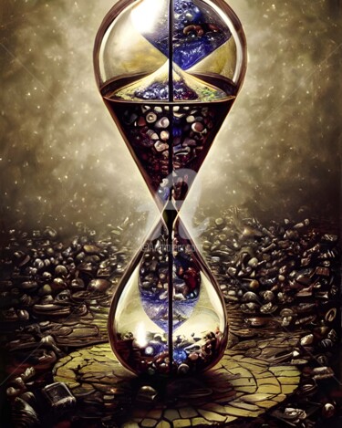 Digital Arts titled "Magical hourglass" by Mina Nakamura, Original Artwork, Digital Painting